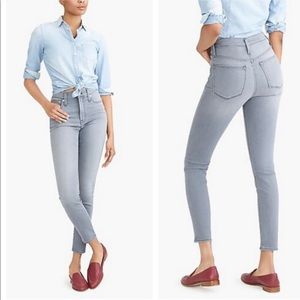 J. CREW Gray 9” High Rise Toothpick Skinny Jeans